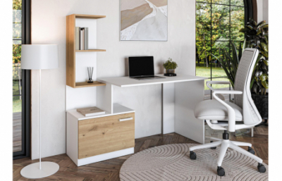 Письменный стол MISO, белый / дуб художественный