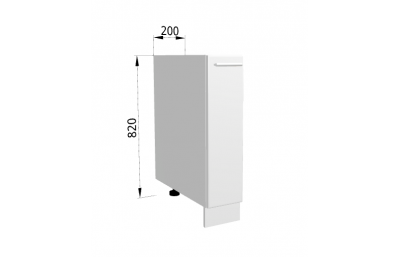 DС20 Нижний карго шкаф 200х540х820 белый