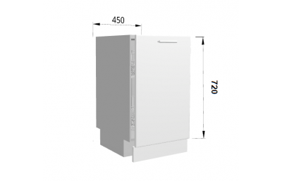 DFZ45 Фасад для посудомоечной машины 450х720 белый