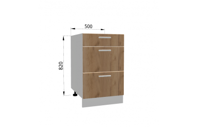 D3S50 Kapp kolme sahtliga 500х540х820 kuldne...