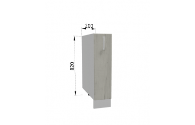 DС20 Сargo kapp 200х540х820 valge tamm kraft