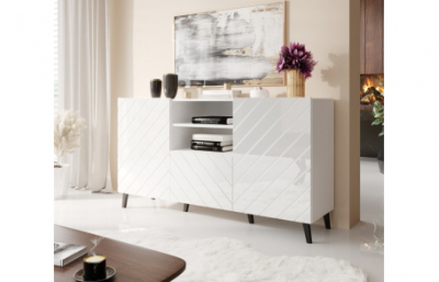 Комод ABETO матовый белый/глянец белый