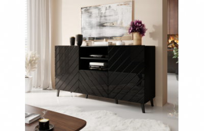 Комод ABETO матовый белый/глянец белый