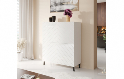 Шкаф 100 ABETO белый матовый/белый глянцевый