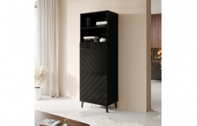 Шкаф 60 ABETO черный матовый/черный глянцевый