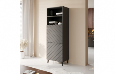 ШКАФ 60 ABETO матовый графит/глянец графит