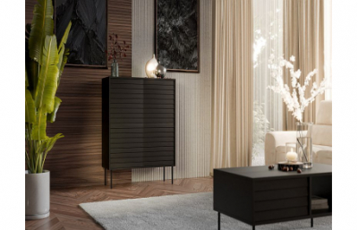 Комод CORTINA 100 (4D) черный/черный