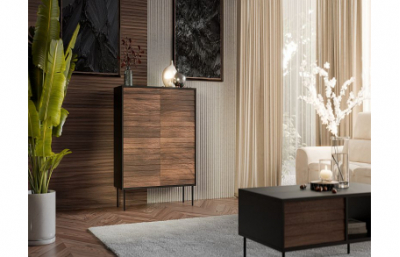 Комод CORTINA 100 (4D) черный/орех