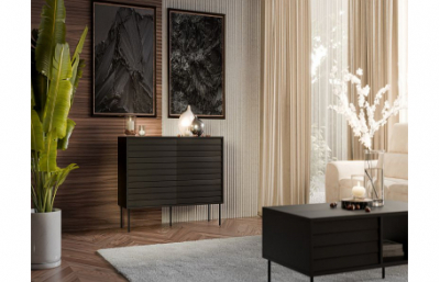 Комод CORTINA 120 (1D3S) черный/черный