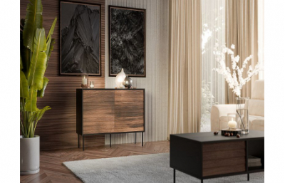 Комод CORTINA 120 (1D3S) черный/орех