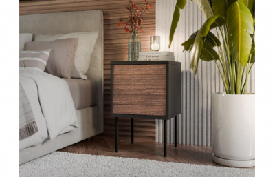 Ночная подставка CORTINA черный/орех