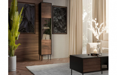 Шкаф CORTINA черный/орех