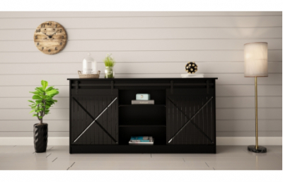 Комод GRANERO черный матовый/черный глянец