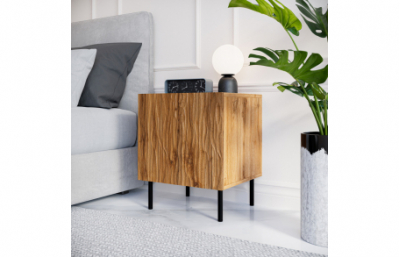 Прикроватная тумба JUNGLE дуб вотан/черный коврик