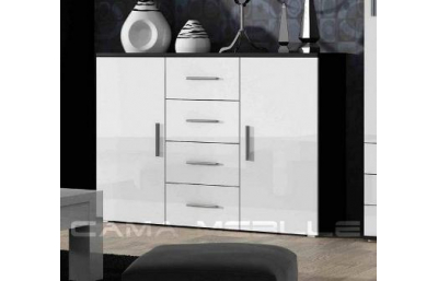 Комод UNI черный/белый