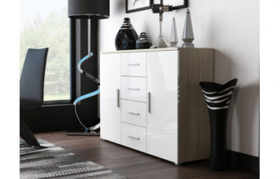 Комод UNI sonoma дуб/белый