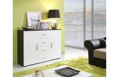 Комод UNI сливовый/белый