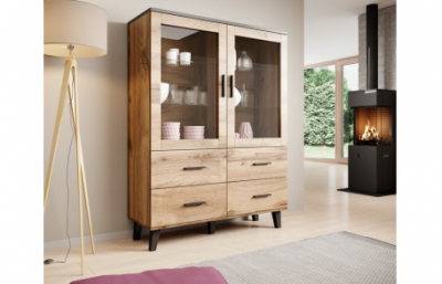 Шкаф LOTTA 120 2DSZ4S дуб вотан/черный