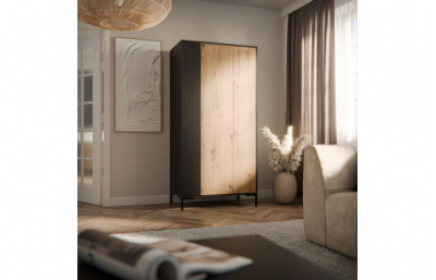 MERCI шкаф черный/дуб артизан