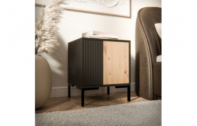 Ночной столик MERCI черный/артизан