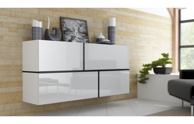 Комод GOYA белый/белый/черный