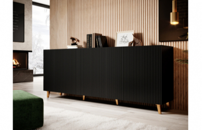 Комод PAFOS 200 4D черный/черный