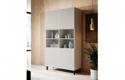 PAFOS Стоящий книжный шкаф белый/белый