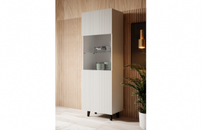 PAFOS Стоячий шкаф-витрина белый/белый