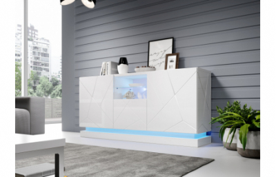 Комод QIU 2D1K белый глянцевый/белый глянцевый