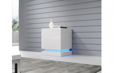 Ночной шкаф глянцевый белый / глянцевый белый