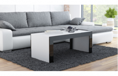 Кофейный столик TESS белая/черная рейка