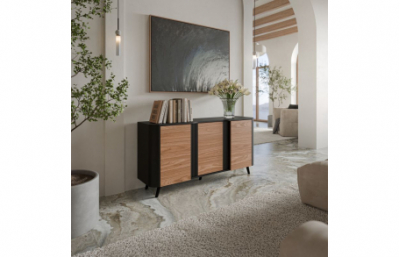 Комод VOLARE 150 (3D) черный мат/орех