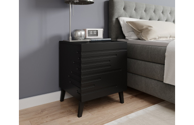 Тумбочка прикроватная черная NOVA